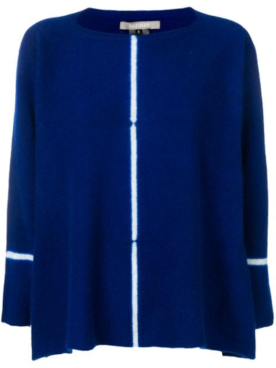 Shop Suzusan Contrast Stripe Jumper - Blue