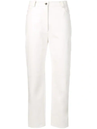 Shop Stella Mccartney Eco Leather Cropped Trousers In White