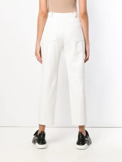 Shop Stella Mccartney Eco Leather Cropped Trousers In White