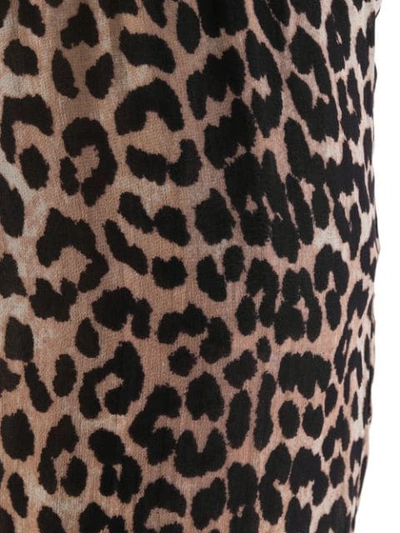 Shop Ganni Leopard Print Straight Trousers In Neutrals