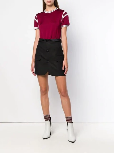 Shop Alexander Wang T Paneled T-shirt In Red