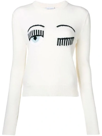 Shop Chiara Ferragni 'flirting' Sweatshirt In Neutrals
