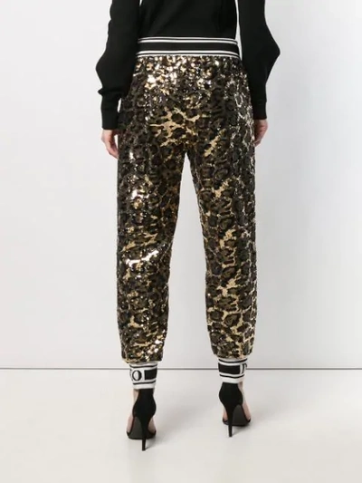 Shop Dolce & Gabbana Sequined Track Trousers In Black