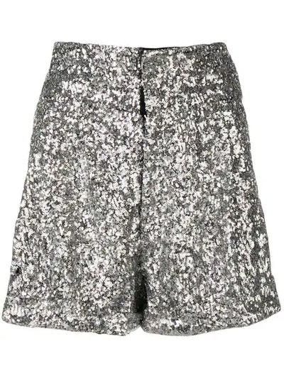 Shop Isabel Marant Orta Sequinned Shorts In Silver
