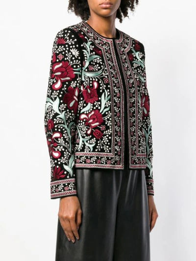 Shop Vilshenko Embroidered Floral Jacket - Black