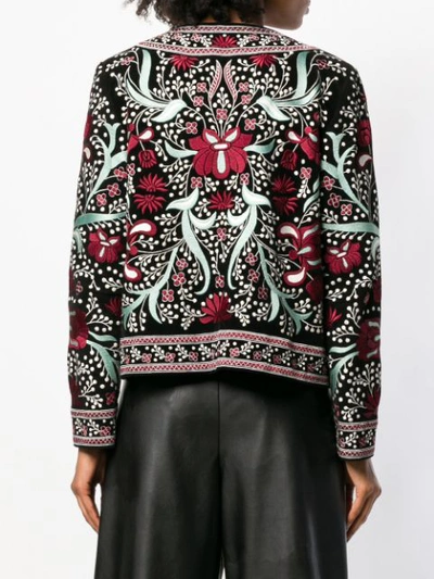 Shop Vilshenko Embroidered Floral Jacket - Black