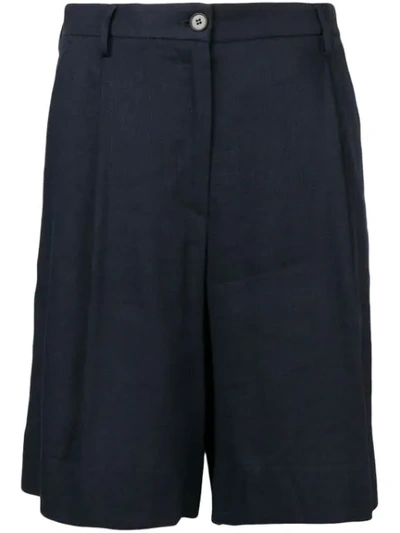 Shop Barena Venezia High Waisted Shorts In Blue