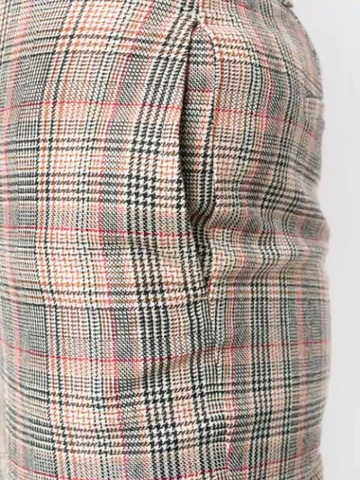 Shop Pinko Plaid Tapered Trousers In Neutrals