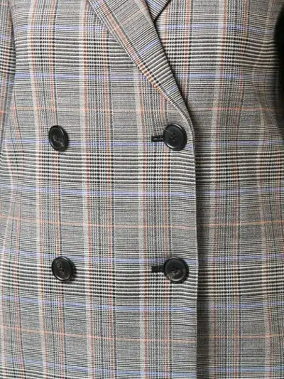 Shop Theory Double-breasted Plaid Coat In Multicolour