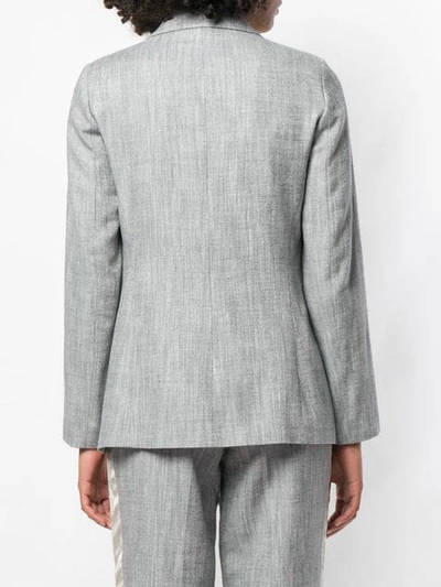 Shop Fabiana Filippi Contrast Lapel Blazer In Grey