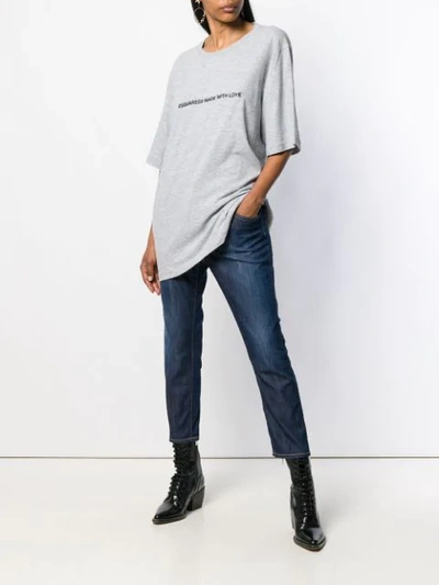 Dsquared2 Oversized Made With Love T-shirt In Grey