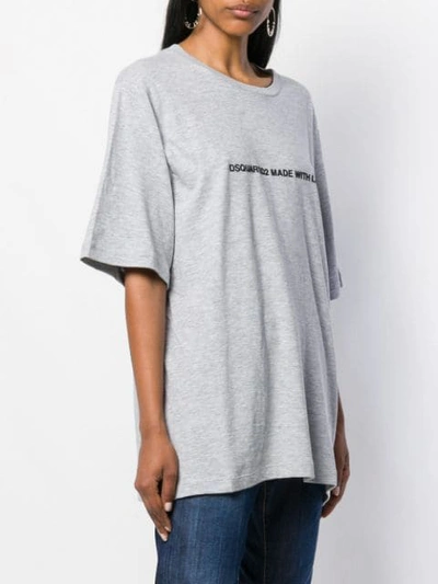 Dsquared2 Oversized Made With Love T-shirt In Grey