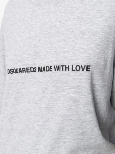 Dsquared2 Oversized Made With Love T-shirt In Grey