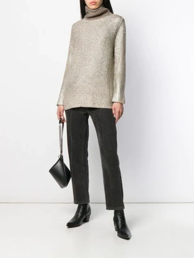 Shop Avant Toi Turtle Neck Pullover In Neutrals