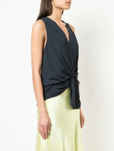 Shop Cinq À Sept Abby Knotted Top In Blue