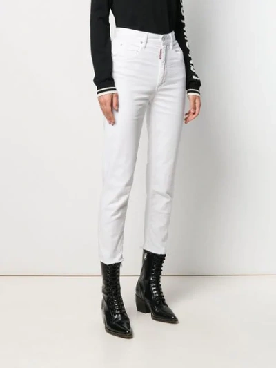DSQUARED2 CROPPED TWIGGY JEANS - 白色