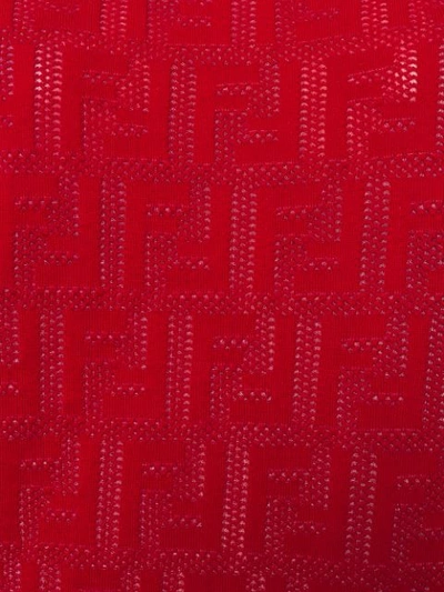 Shop Fendi Ff Motif Knit Top In Red