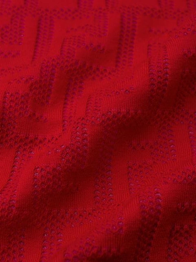 Shop Fendi Ff Motif Knit Top In Red