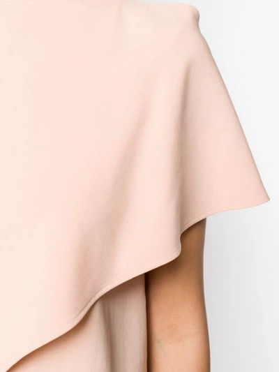 Shop Etro Shift Dress With Cape Detail In Neutrals
