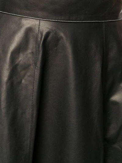 Shop Loewe High Waisted Leather Skirt In Black