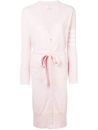 Shop Thom Browne 4-bar Stripe Cardi-coat In Pink