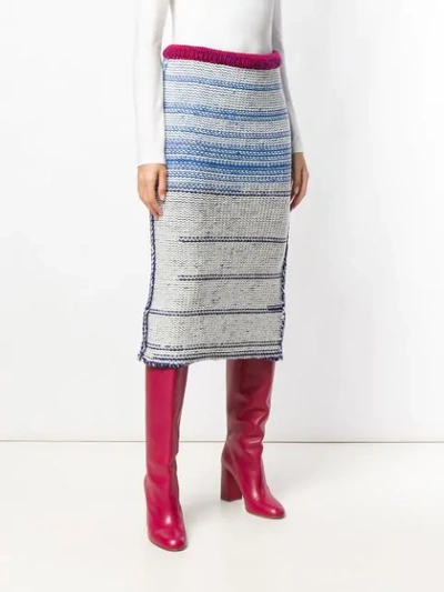 Shop Calvin Klein 205w39nyc High Knit Skirt In Blue