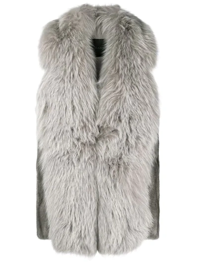 Shop Blancha Longline Gilet In Grey