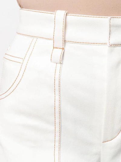Shop Chloé Contrast Piping Shorts In White