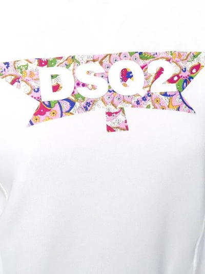 Shop Dsquared2 Paisley Logo Hoodie In White