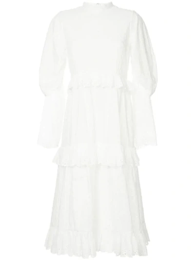 Shop Goen J Goen.j Broderie Anglaise Dress - White