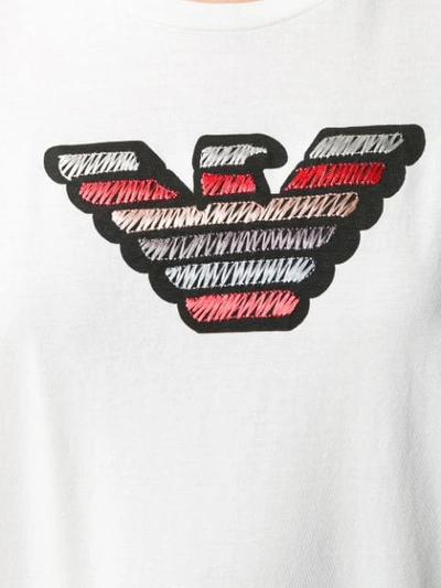 Shop Giorgio Armani Embroidered Logo T In White