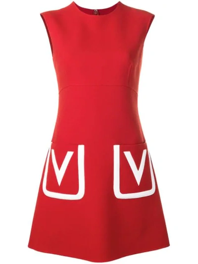 Shop Valentino V A-line Dress In Red