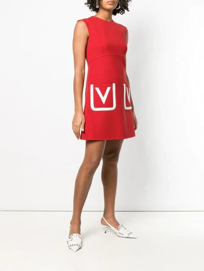 Shop Valentino V A-line Dress In Red
