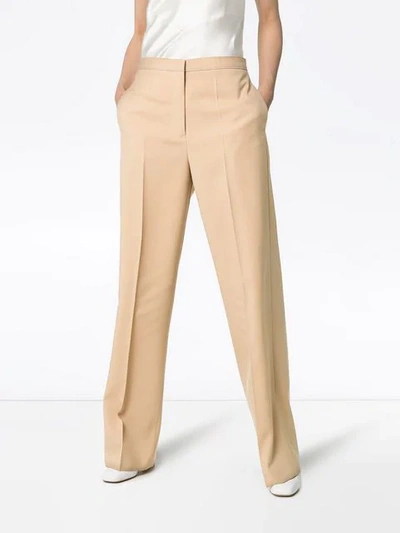 Shop Jil Sander G-fabio High-waisted Tailored Trousers In Neutrals