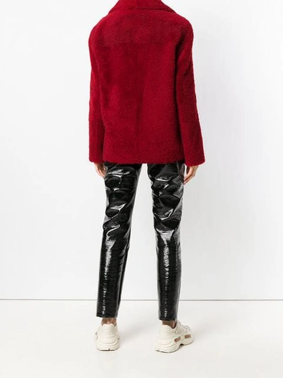 Shop Yves Salomon Fox Fur Coat In A6028 Rossa