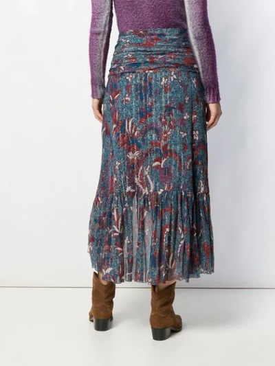 ULLA JOHNSON PRINTED AILIE SKIRT - 蓝色