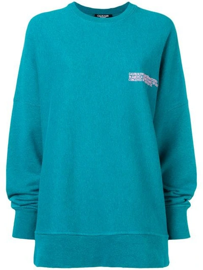 Shop Calvin Klein 205w39nyc Oversized Sweatshirt In Blue