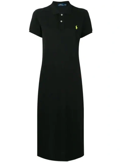 POLO RALPH LAUREN LONG POLO-STYLED DRESS - 黑色