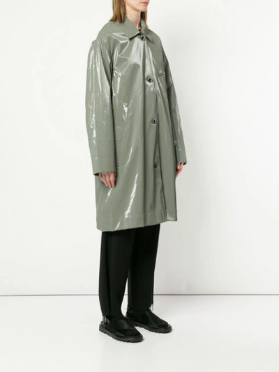 SONG FOR THE MUTE WET LOOK PRINTED COAT - 灰色