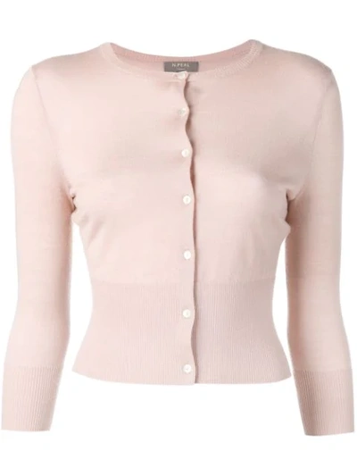 Shop N•peal Superfine Cropped Cardigan In Pink
