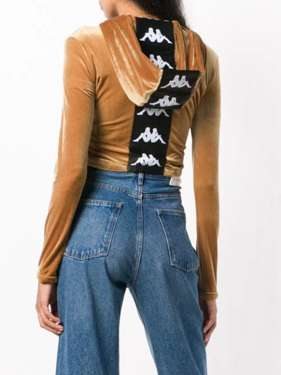 Shop Faith Connexion Cropped Zipped Hoodie In Brown