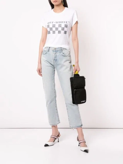 Off-white Checkerboard Logo T-shirt In White