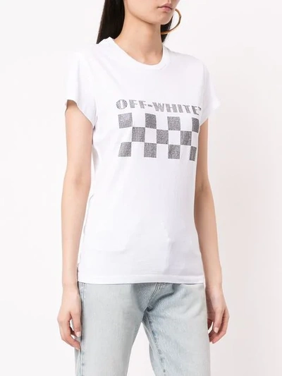 Off-white Checkerboard Logo T-shirt In White