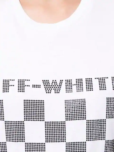 Off-white Checkerboard Logo T-shirt In White