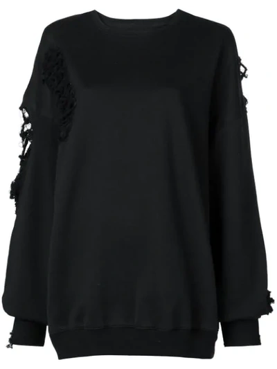 Shop Almaz Oversized Distressed Sweatshirt In Black