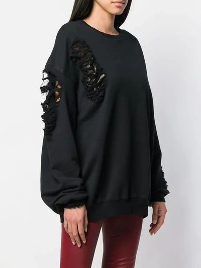 Shop Almaz Oversized Distressed Sweatshirt In Black