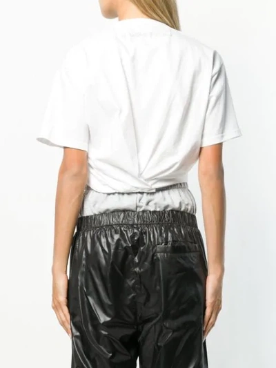 Shop Natasha Zinko Cropped Zip T-shirt In White