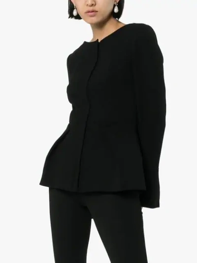 Shop Roland Mouret Rossini Peplum Jacket In C1000 Black