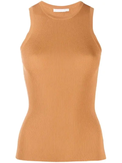 Shop Zimmermann Ribbed Racer-back Knitted Top - Brown