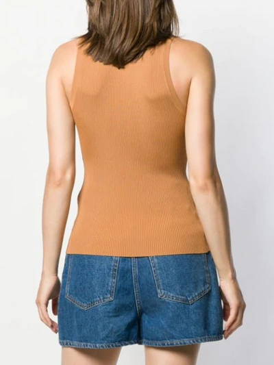 Shop Zimmermann Ribbed Racer-back Knitted Top - Brown